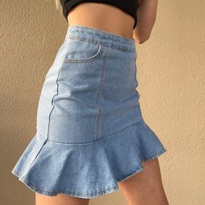 ::SHEIN:: flared denim skirt